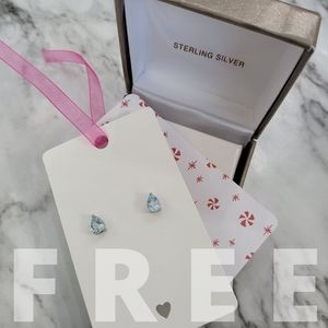 FREE! Blue Topaz Sterling Silver Earrings